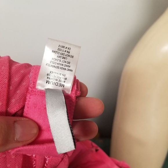 New Y2K 2000s Rampage Fly away pink mesh medium M lingerie bra top - Picture 3 of 7